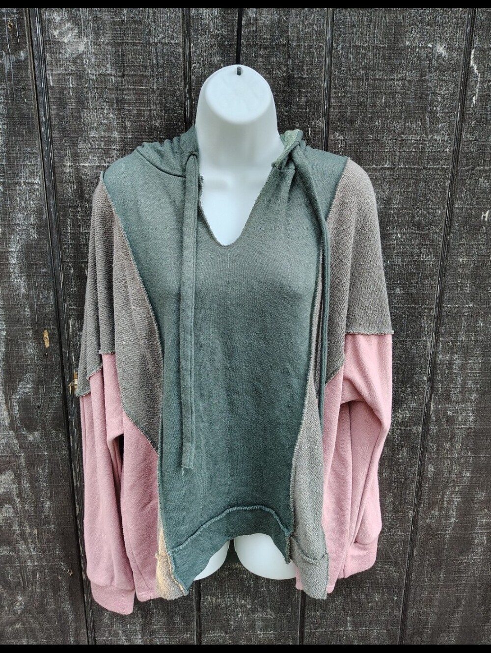 7th Roy Hooded Color Block Sweater